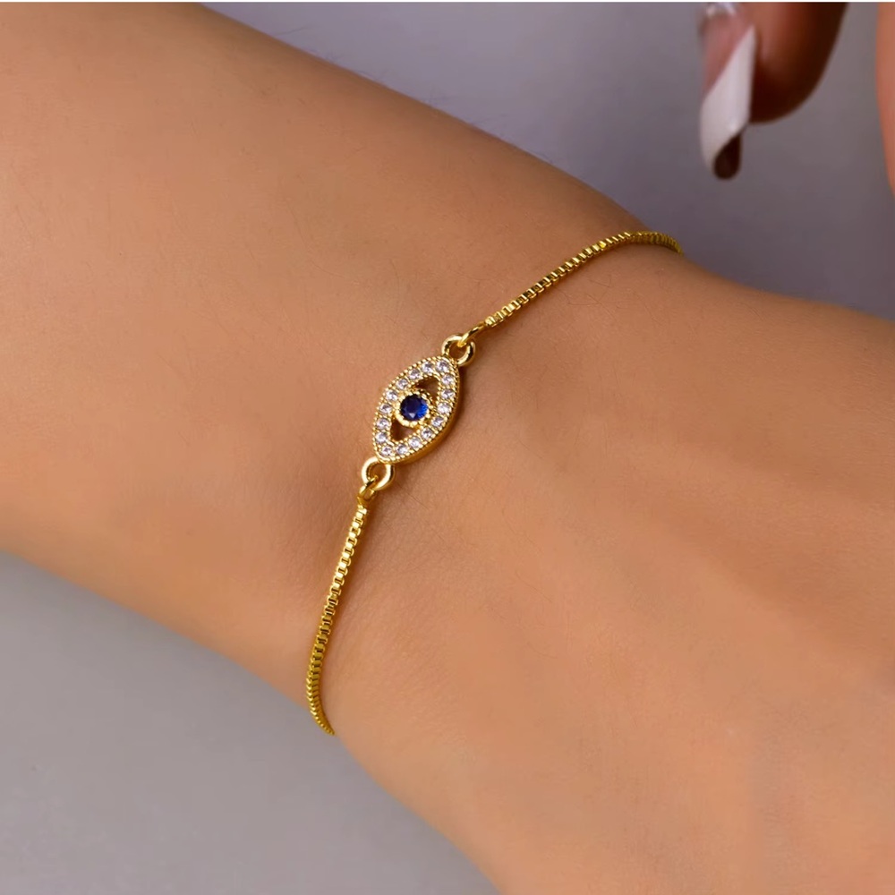 Gold and Black Evil Eye Bracelet